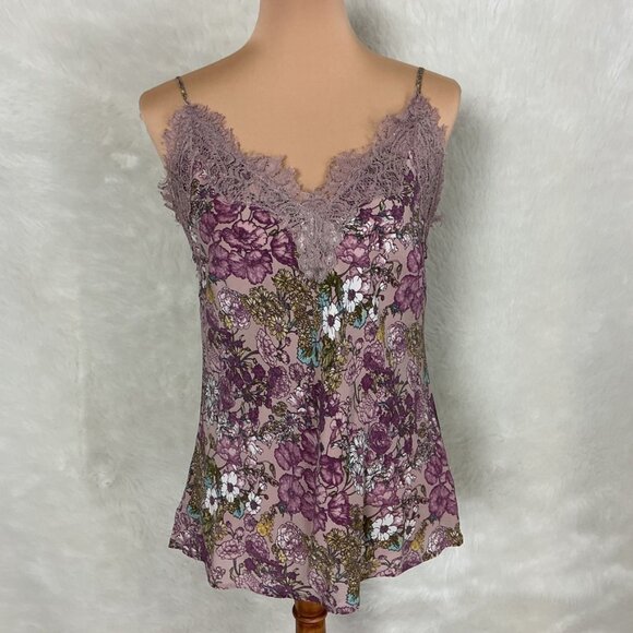 Gold Hawk Silk Floral Print Camisole In Muted Rose Combo L - Picture 1 of 7